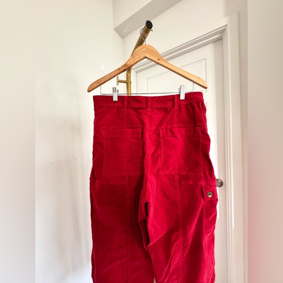Women's Corduroy Red‎ Cargo Barrel Pants Size 10 Vintage Vibe Music Festival - Picture 6 of 12